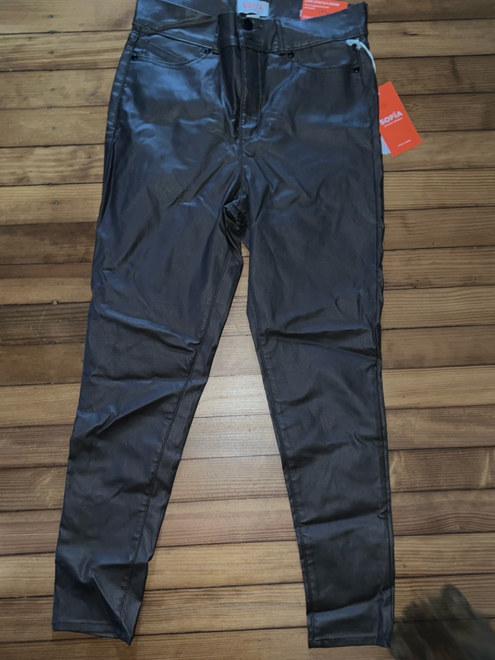 Women’s Brown Coated Skinny Jeans